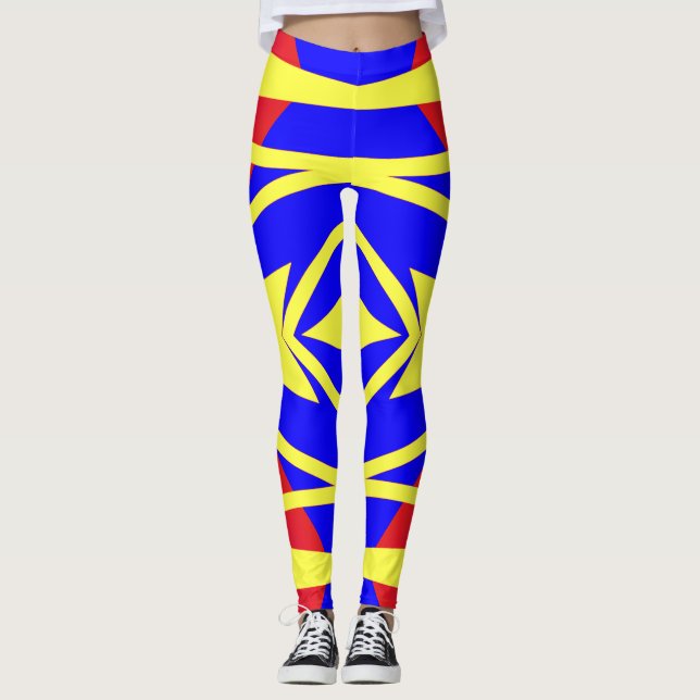 Modern flerfärgad klassisk "Ratti_Creative_Arts" L Leggings (Framsida)