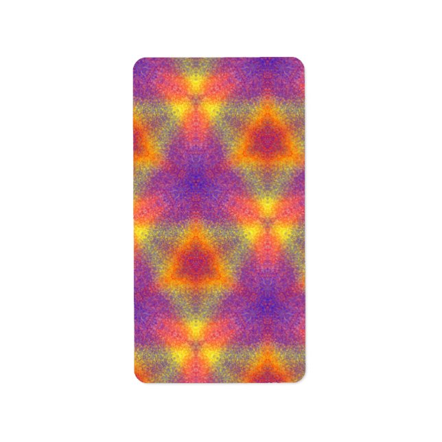 Modern flerfärgad mönster adressetikett (Framsidan)