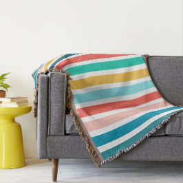 Modern, flerfärgat sommarfärgat Lodrät Rand Filt