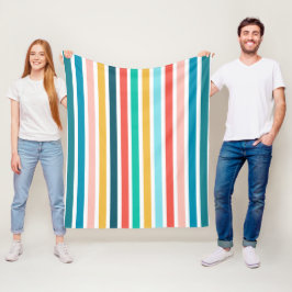 Modern, flerfärgat sommarfärgat Lodrät Rand Fleecefilt