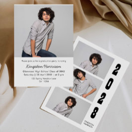 Modern flerfotos pojke examensinbjudan inbjudningar