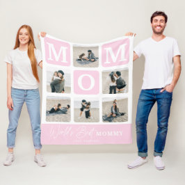 Modern flerfotosgrid Cute MAMMA-present Fleecefilt
