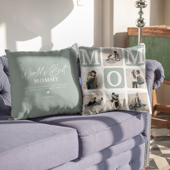 Modern flerfotosgrid Cutt present till MAMMA  Kudde (Skapare uppladdad)