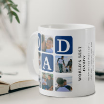 Modern flerfotosgrid Faderdag-present Kaffemugge