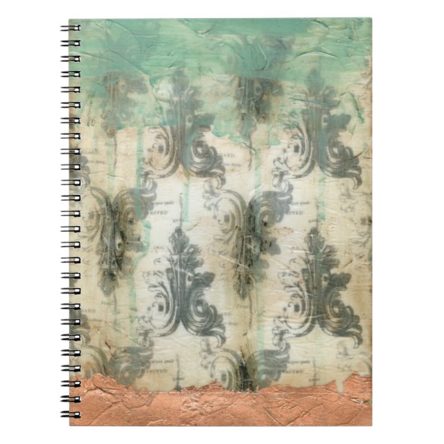 Modern Fleur De Lis Design Anteckningsbok Med Spiral (Framsidan)
