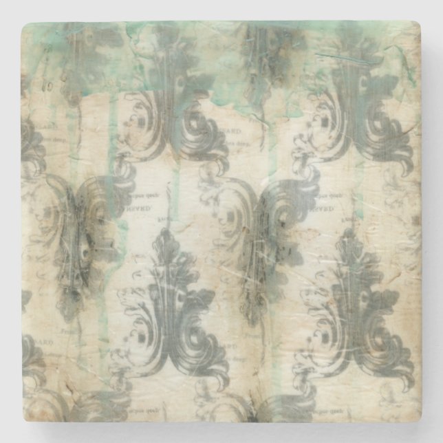 Modern Fleur de Lis Design Underlägg Sten (Framsidan)