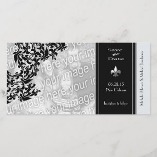 Modern Fleur de Lis - spara datumfotokortet Datumet