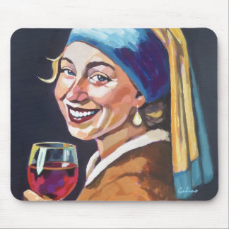 Modern Flicka med Pärlörhänge - Vermeer Inspiratio Musmatta