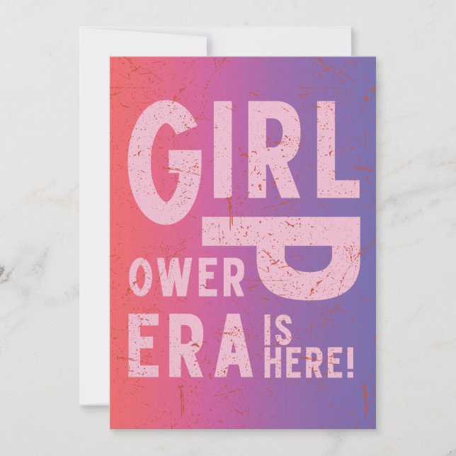 Modern flicka Power 8 mars Julkort (Framsida)