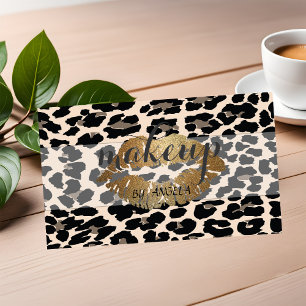 Modern Flickig Elegant Leopardsminkad Glittrig Läp Visitkort