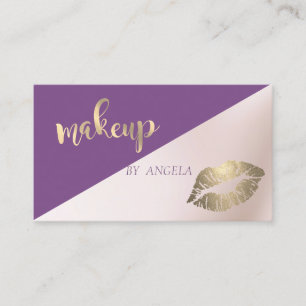 Modern Flickig Elegant Violett, Glitterläppar Visitkort