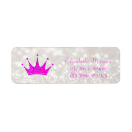 Modern flickig snygg glitter Bokeh, Tiara Returadress Etikett
