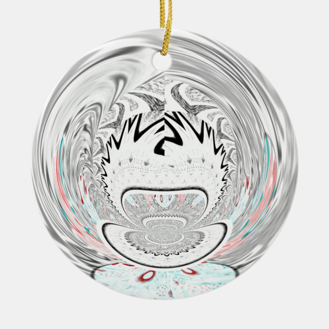 Modern flora mönster julgransprydnad keramik (Framsidan)