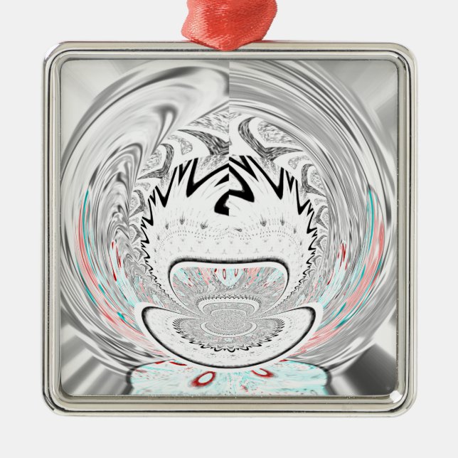 Modern flora mönster julgransprydnad metall (Framsidan)