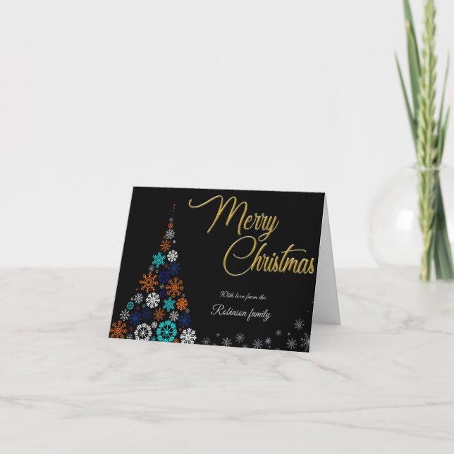 Modern, Floral and Bold Christmas Card Kort (Framsida)