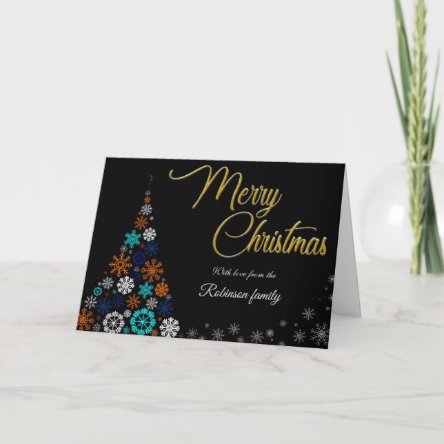 Modern, Floral and Bold Christmas Card Kort (Framsida)
