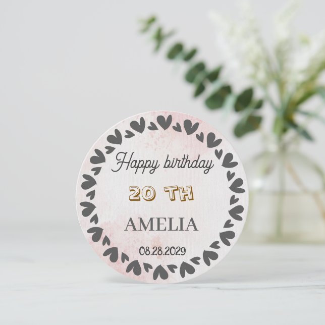 Modern Floral Birthday | Elegant Flower Design  Inbjudningar (Stående Fram)