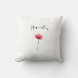 Modern Floral Botanical Simple Watercolor Name Kudde