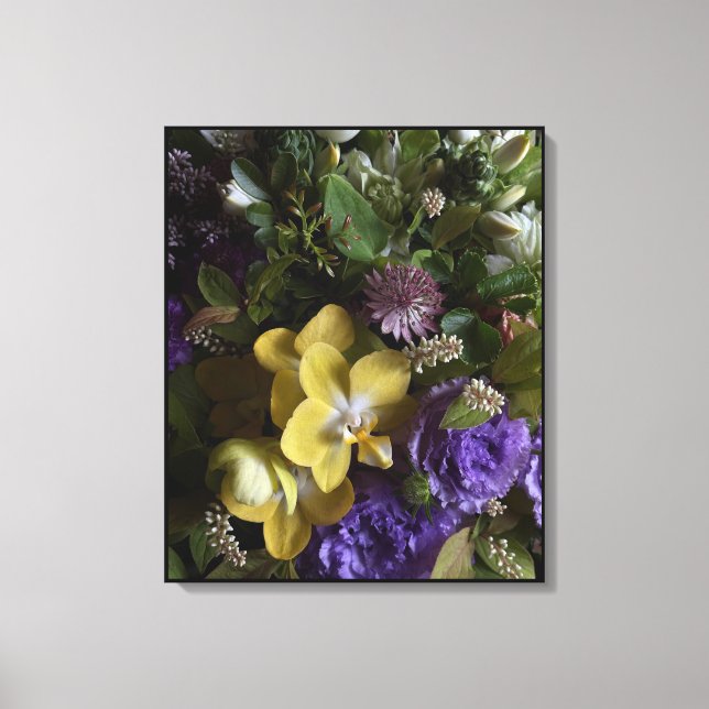 Modern Floral Bouquet Wrapped Canvas Wall Art (Framsida)