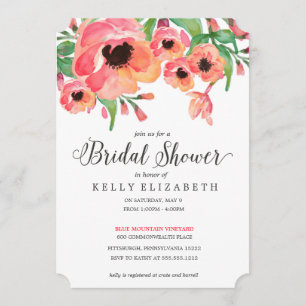 MODERN FLORAL bröllopsdusch-inbjudan Inbjudningar