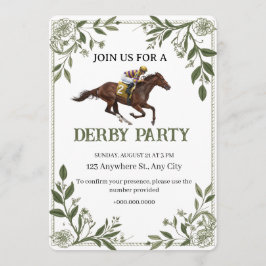 Modern Floral Equestrian Derby Invitation Inbjudningar