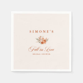 Modern Floral Fall In Love Bridal Shower  Pappersservett