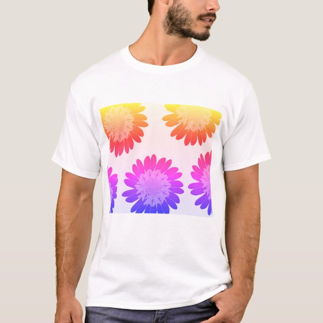 Modern Floral Geometry – Elegant Botanical Pattern T Shirt (Framsida)