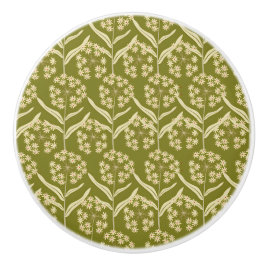 Modern Floral Pattern: White Umbel Flowers Knopp