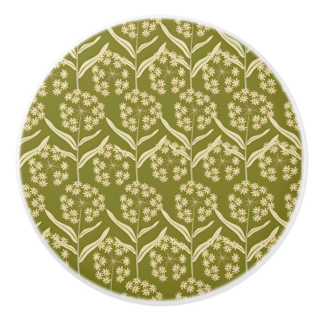 Modern Floral Pattern: White Umbel Flowers Knopp (Framsidan)