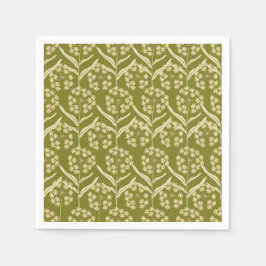 Modern Floral Pattern: White Umbel Flowers Pappersservett