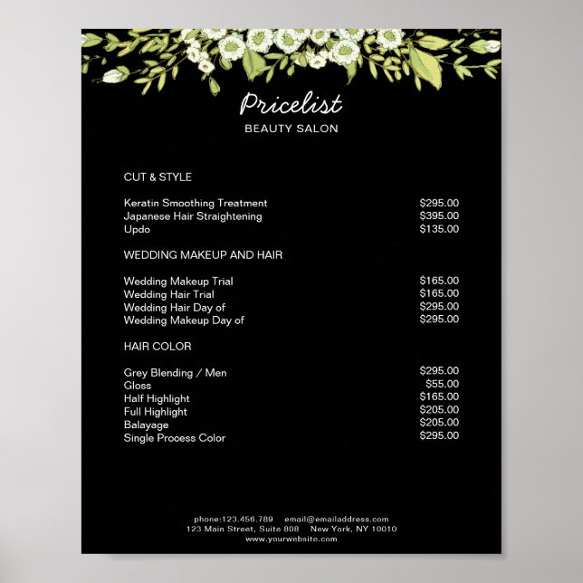Modern Floral Preislisten  Poster (Framsidan)