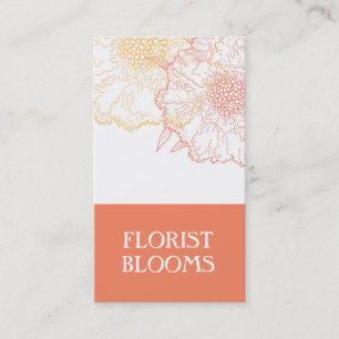 Modern Florist Affärskort Orange Red Visitkort