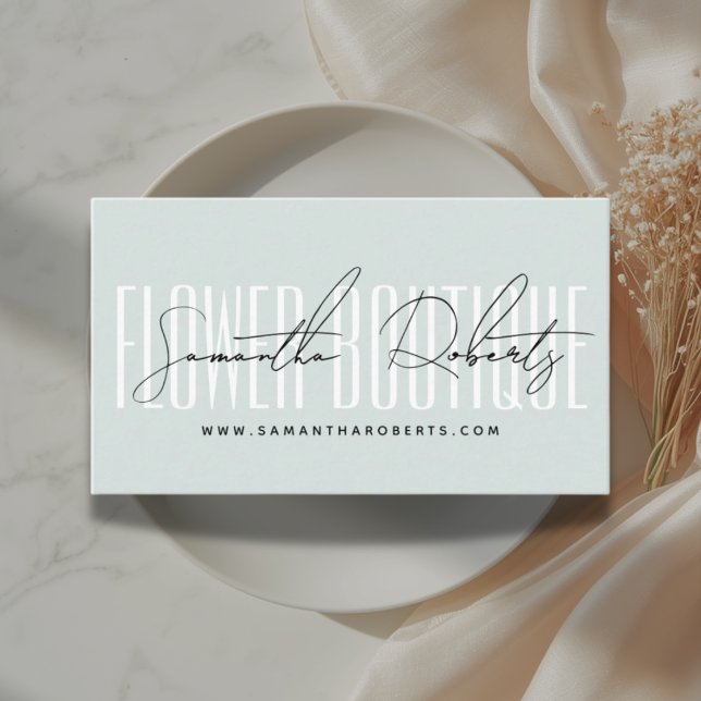 Modern florist blomsterbutik blå visitkort (Skapare uppladdad)