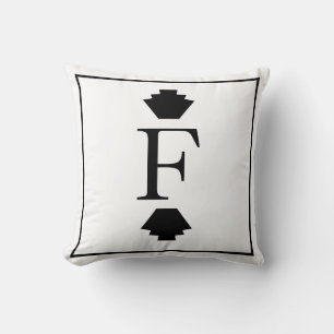 Modern flott Monogram för art décoFinials Kudde