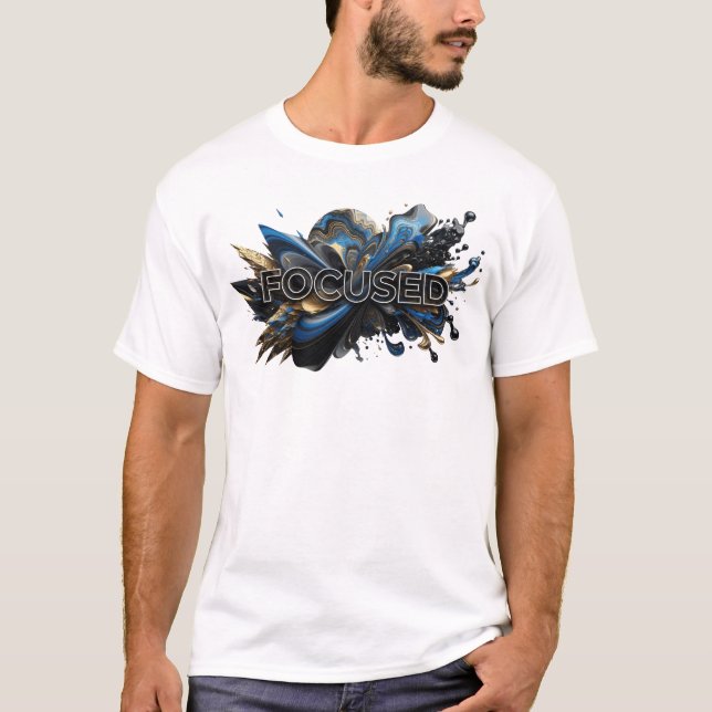 Modern Flotta FOKUSERAD 3D Text Konst T Shirt (Framsida)