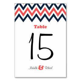 Modern flotta och koralljke och sjöfåglar Bröllop Bordsnummer