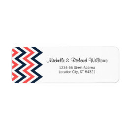 Modern flotta och koralljke och sjöfåglar Bröllop Returadress Etikett