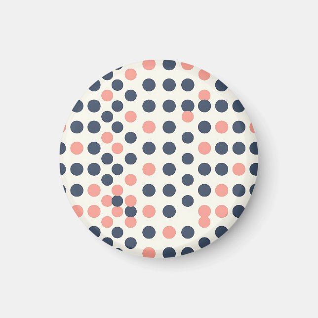 Modern flotta och persikogeometrisk prick  magnet (Framsidan)