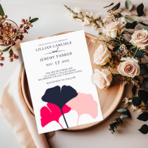 Modern flotta och Rosa Ginkgo Löv Bröllop