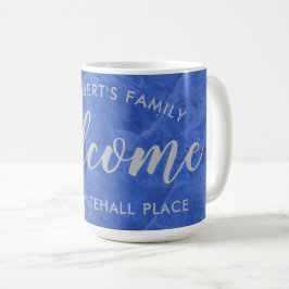 Modern flotta och silverpersonlig namn adress kaffemugg