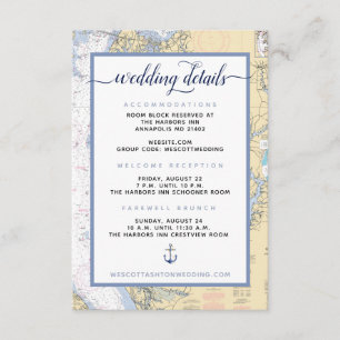 Modern flottan #Bröllop Annapolis MD Nautical Kart Tilläggskort