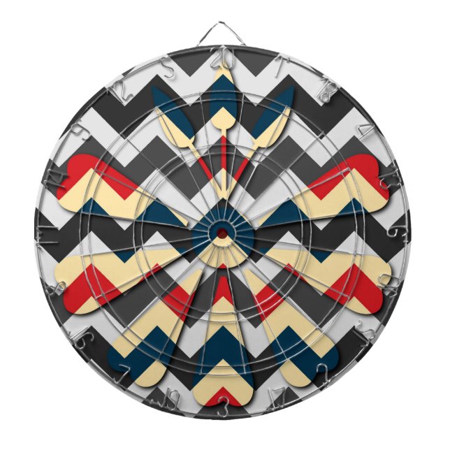 Modern Flower Chevron Zigzag Mönster Piltavla (Framsidan)