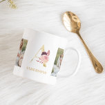 Modern Flower Guld Brev A | Två fotomonogram Kaffemugg<br><div class="desc">Modern Flower Guld Brev A | Två fotomonogram</div>