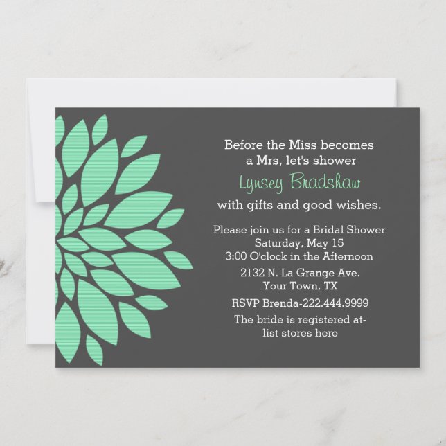 Modern Flower Inbjudningskort för möhippan (Framsida)