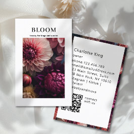 Modern Flower QR Code Visitkort
