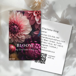Modern Flower QR Code Visitkort