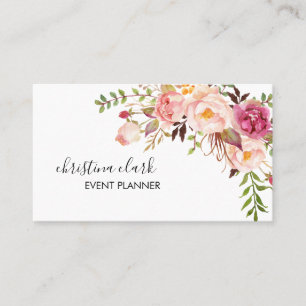 Modern Flowers Boho Blommigt Anpassningsbar Person Visitkort