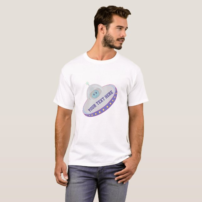 Modern flygende skål t-shirt (Hel framsida)