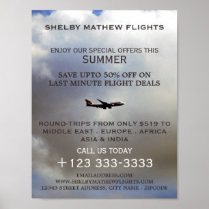Modern flygning, reklam för flyglinjer poster