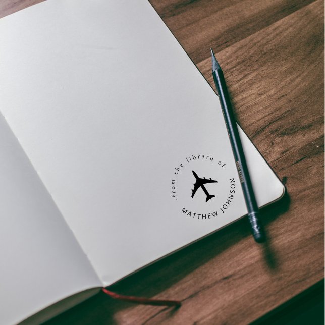 Modern flygplansresenär Bok Självfärgande Stämpel (Skapare uppladdad)